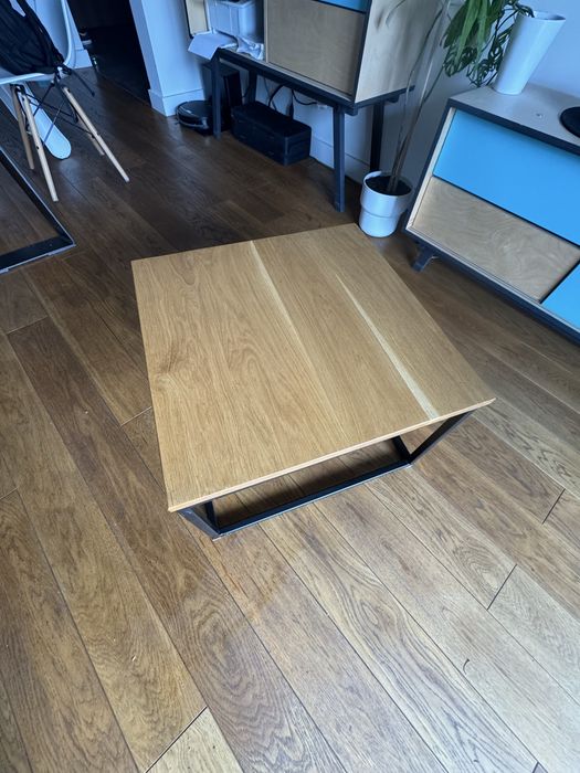Stolik loft z blatem debowym