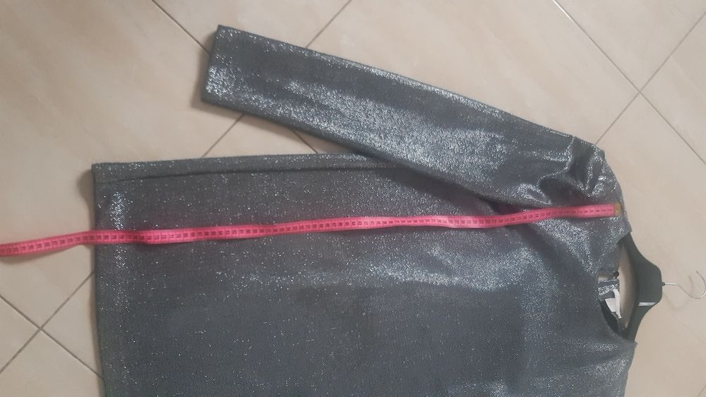 Srebrna elegancka imprezowa sukienka 38 40 H&M