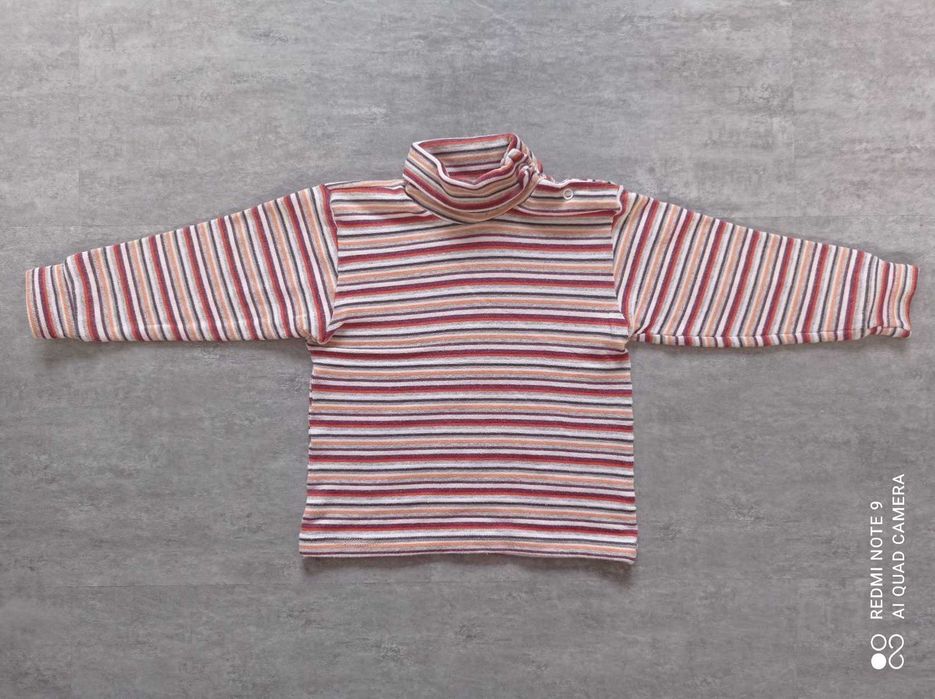 Ciepła bluzka bluzeczka półgolf długi rękaw 74/80