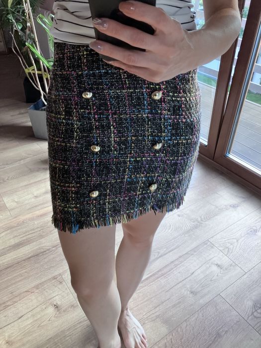 Spódnica mini czarna colloseum 38, ala boucle