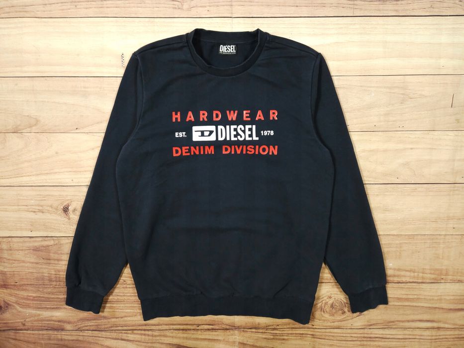 DIESEL Bluza Męska Crew Neck Logowana r. L