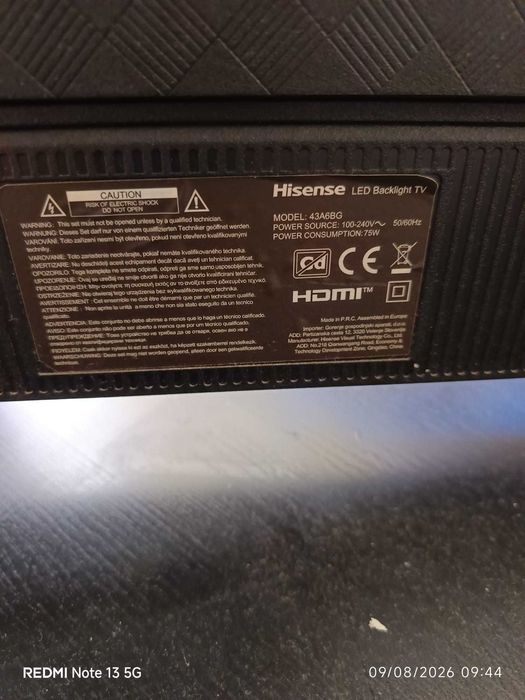 Televisão Hisenae 43 polegadas