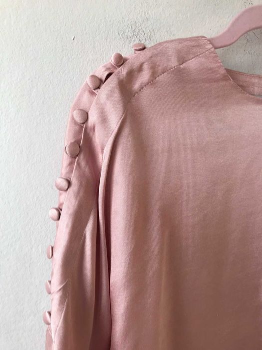 Różowa modalowa wiskozowa bluzka damska H&M 34 6  XS 160 80A vintage