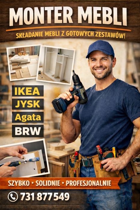 Montaż składanie mebli | Transport | Wnoszenie