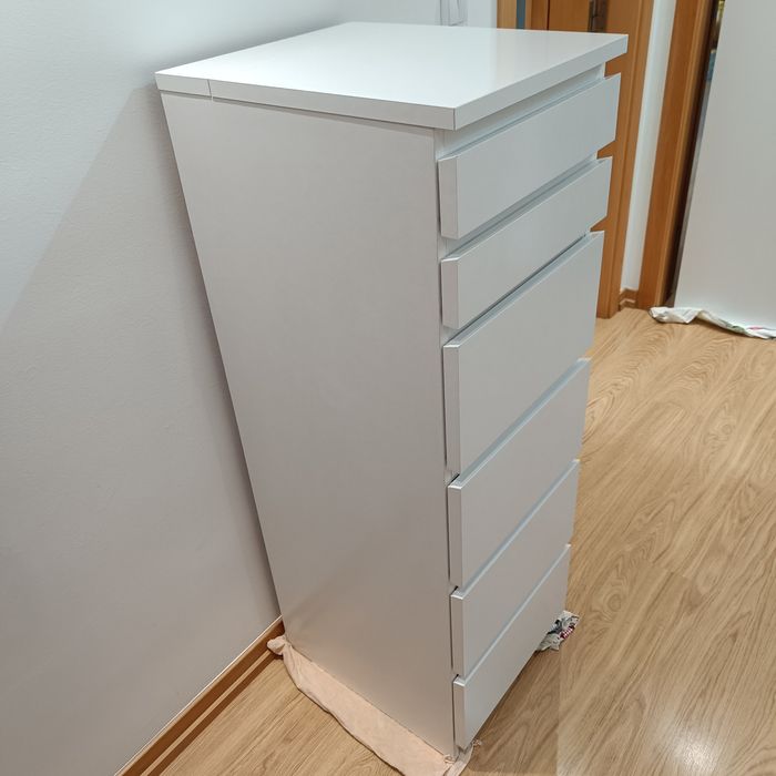 Cómoda MALM 6 Gavetas c/ Espelho (IKEA) – Branco