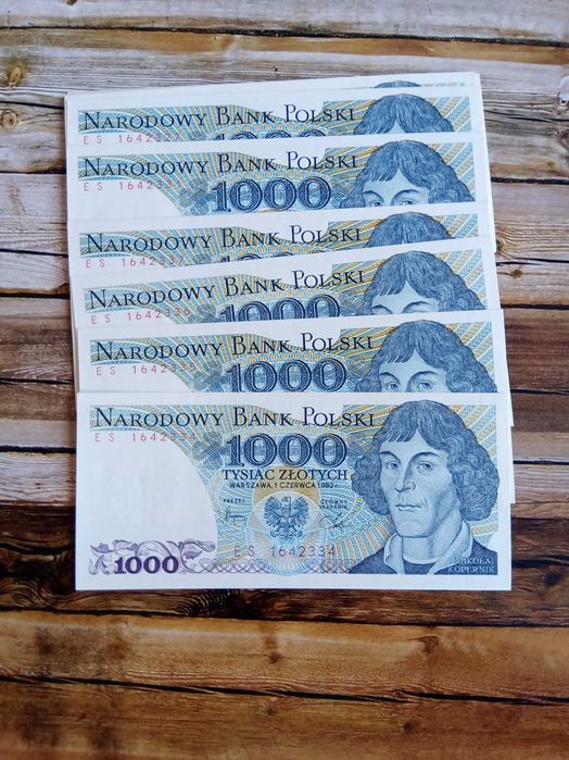 1000 zł PRL - ES cudo! Stan UNC, igła! Gratis 50 lub 100 zł PRL.