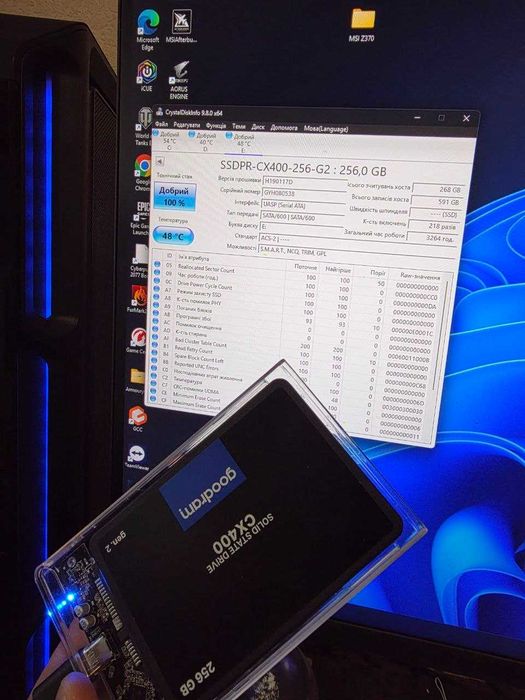 продам ssd 256 gb 100%