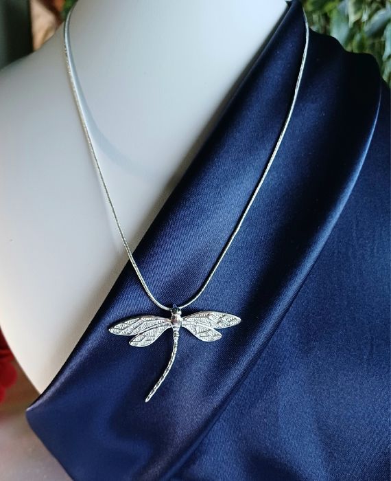 Srebrny naszyjnik- Ważka na łańcuszku. Pr 925