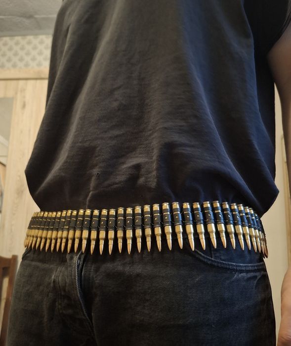 Rock punk metal pas z nabojami bullet belt