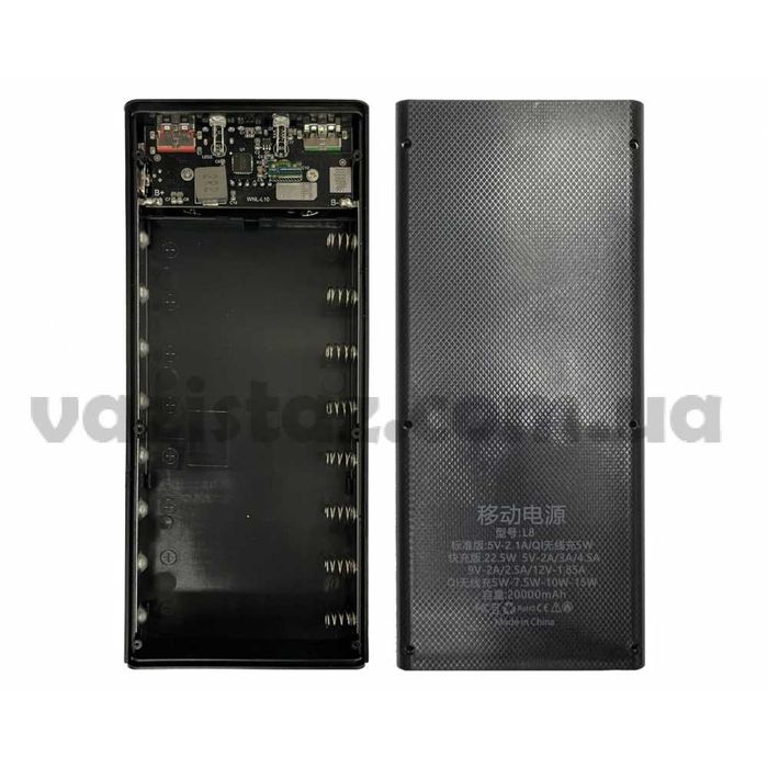 Корпус для сборки повербанка с БЫСТРОЙ ЗАРЯДКОЙ 8 аккумуляторов 18650