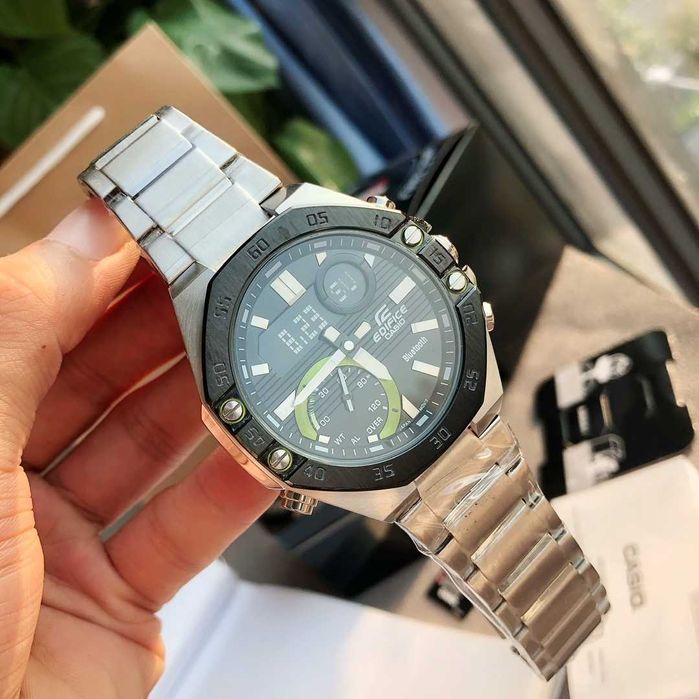 CASIO moda casual negócios coração de aço carvalho modelo ECB-10