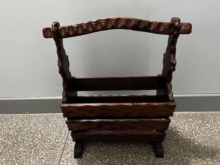 Stojak Drewniany /Gazeciak /Antyk /Styl Rustykalny