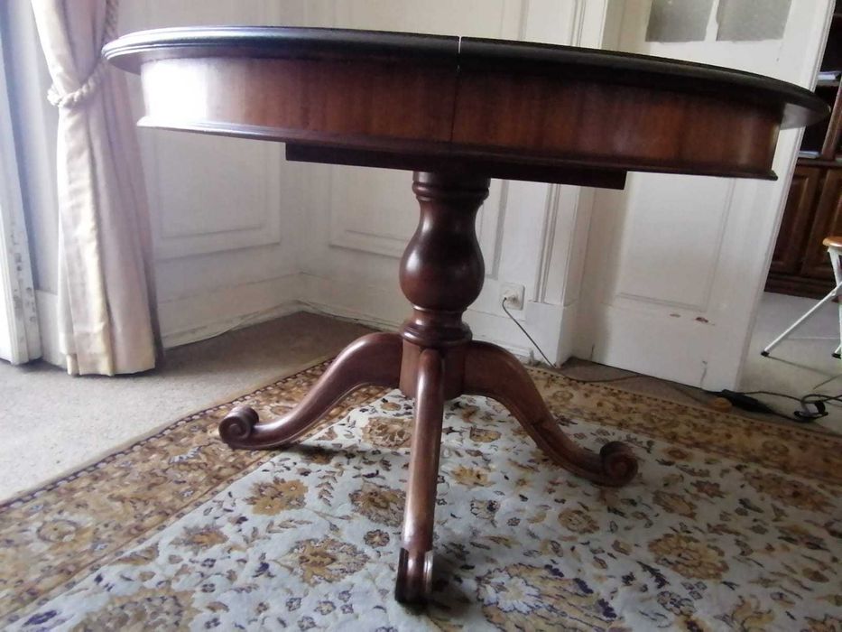 Mesa redonda extensível madeira vintage