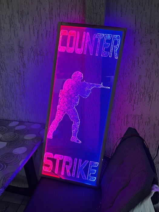 Светильник Counter Strike вывеска иллюминация картина CS GO