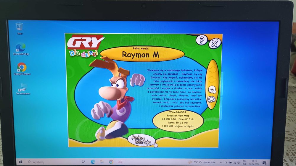 Rayman M gra na PC w polskiej wersji językowej WIN10