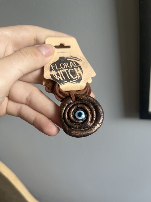 Naszyjnik spirala oko opacznosci boho hippie etno