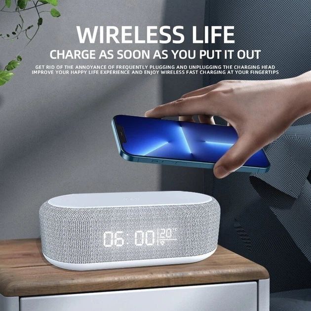 Док станція бездротова зарядка Qi Fast Wireless Charger YZ-6 |15W, год