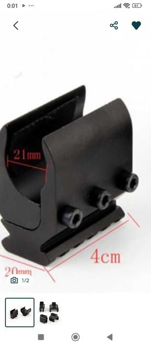 Suporte para pistolas sem rail airsoft em alumínio