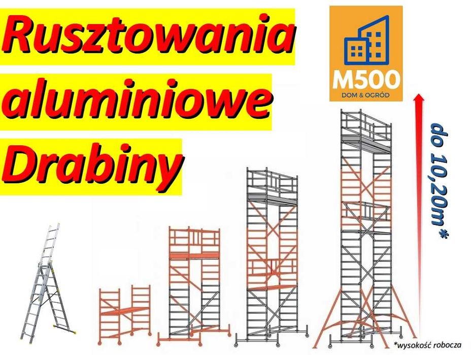 Wynajmę RUSZTOWANIE 6m aluminiowe lekkie mobilne wypożyczę wynajem