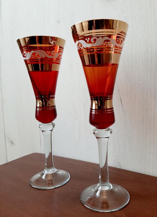 Келихи з кольорового скла розписані - 2 шт.