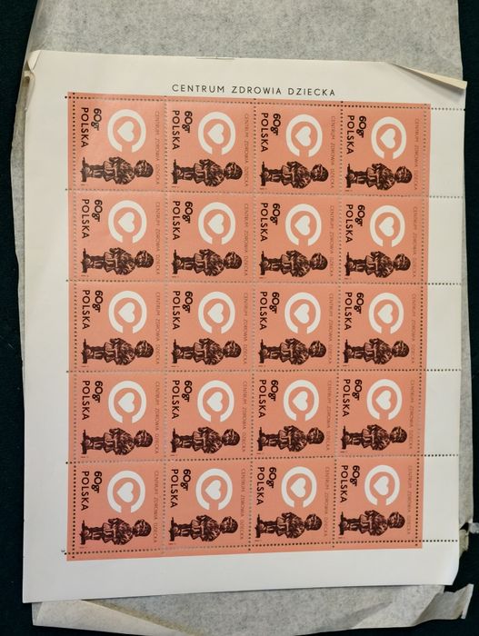 Znaczki pocztowe Centrum zdrowia dziecka Arkusz