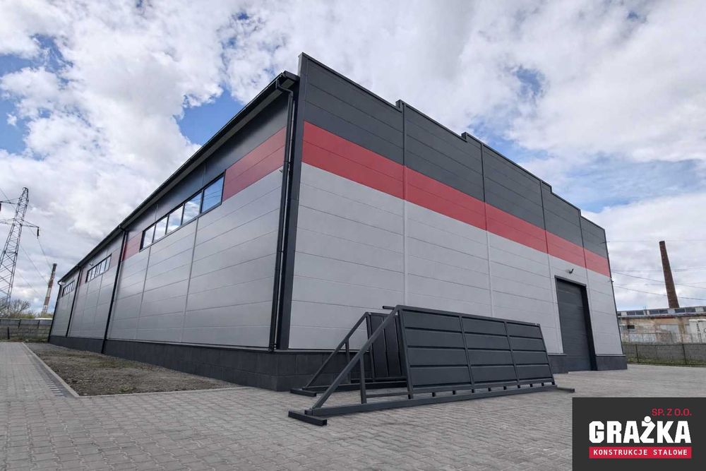 Budynek z płyty warstwowej magazyn konstrukcja stalowa 20x50x6m