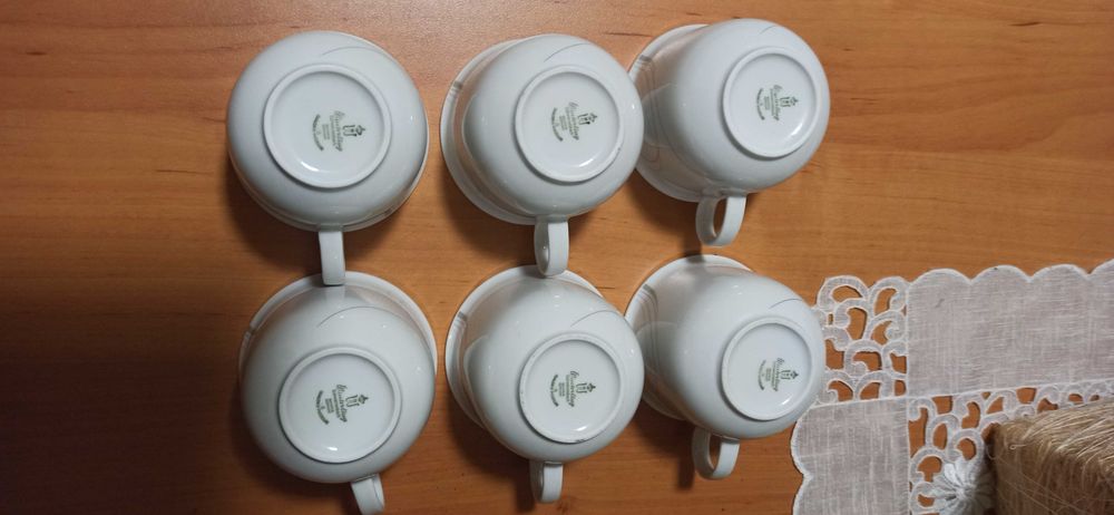 Białe filiżanki z porcelany 6 szt.Winterling Bawaria