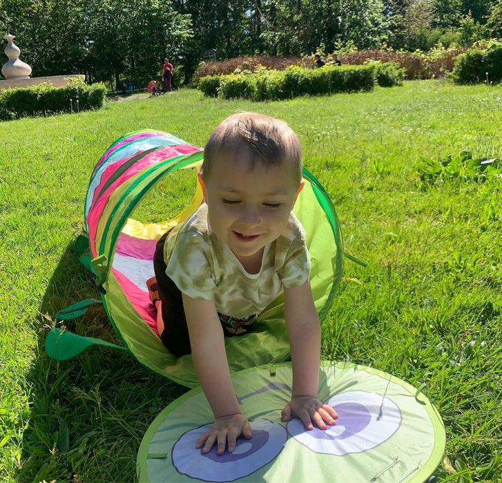 Tunel Gąsienica Dla Dzieci Ogrodowy do Domu Samorozkładający Namiot