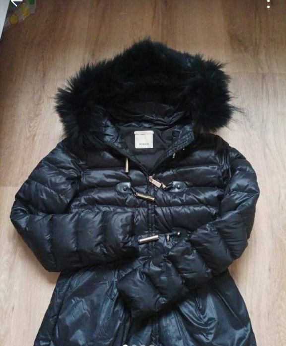 PINKO Płaszcz puch naturalny jenot roz. XS/S/ roz.36/S/8