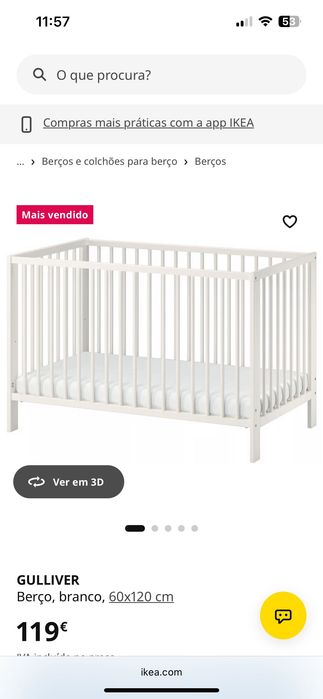 Berço Ikea bebé 60x1,20
