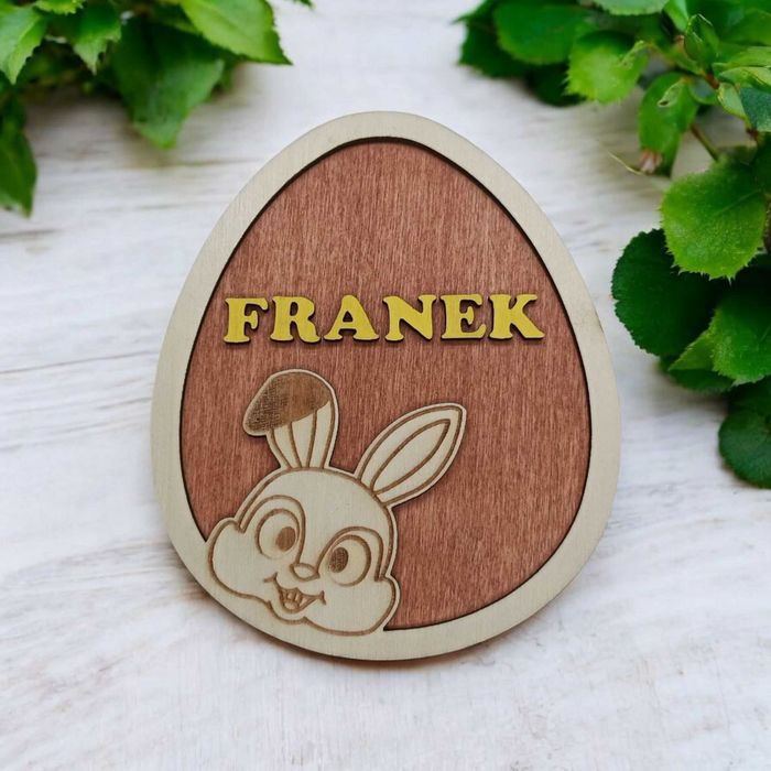 Drewniane Personalizowane Jajko Wielkanocne z imieniem
