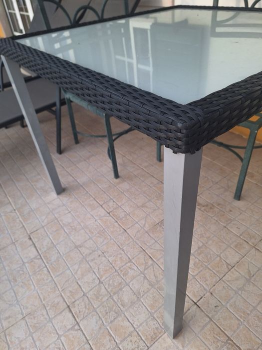 Mesa tampo em vidro 90x90