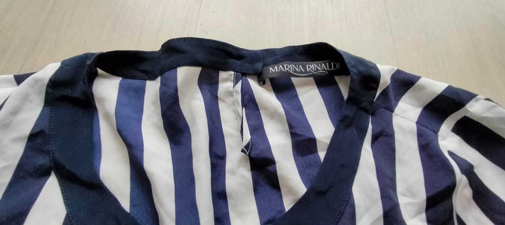 jedwabna zwiewna tunika w paski Marina Rinaldi 46
