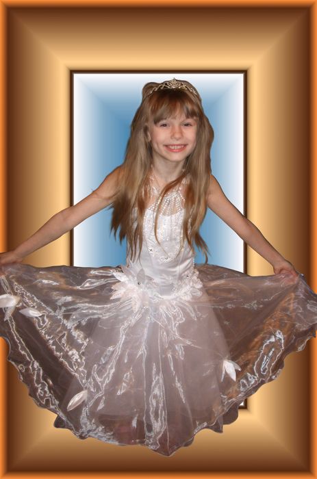 белое платье на утренник Снежинка