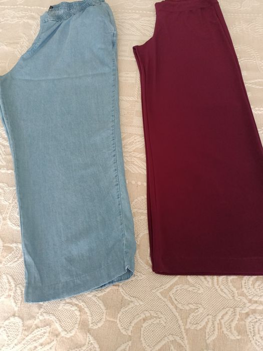 Duas calças de senhora novas, tam. XL.