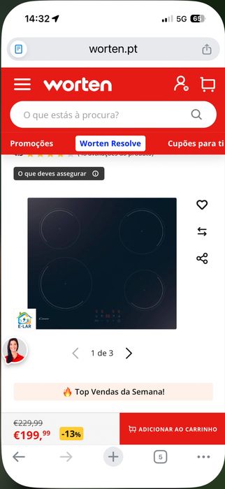 Placa de indução CANDY 7200W
