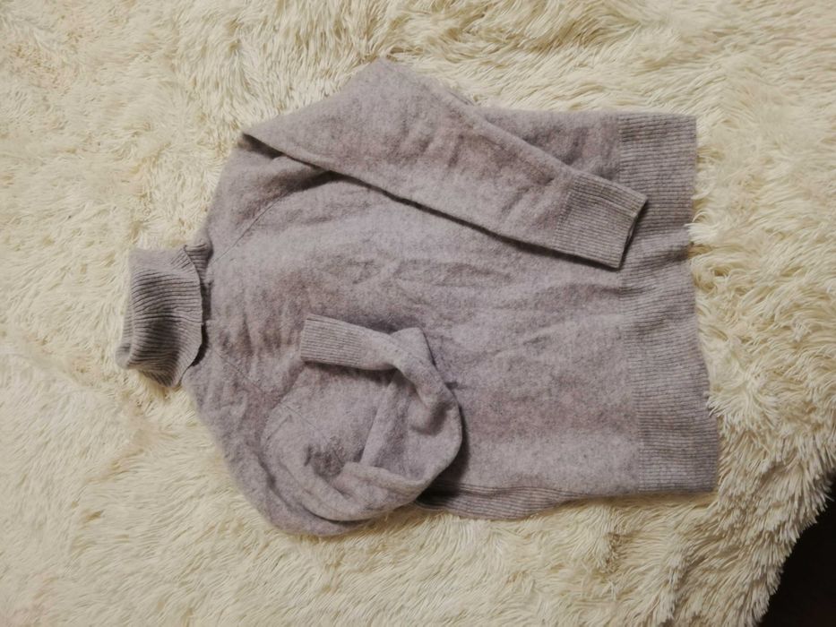 sweter 100% kaszmir S M Cubus szary sweter golf kaszmir S M