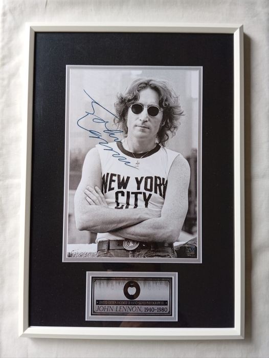 Moldura John Lennon com Autógrafo (A4)