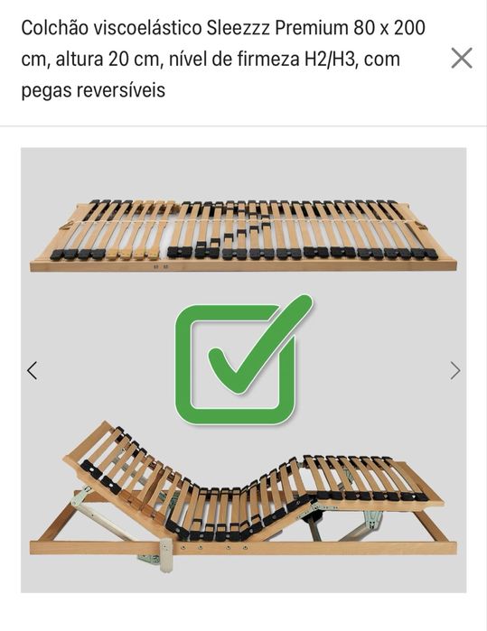 Dois Colchões Viscoelásticos Sleezzz® Premium 80x200cm - Novos