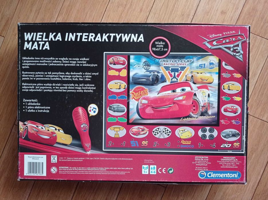 Interaktywna mata Clementoni giga puzzle xxl Auta Cars Zygzak McQueen