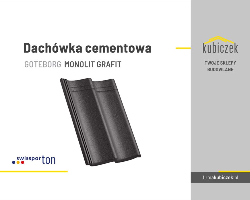 Dachówka cementowa - swissporTON CREATON Göteborg Grafit