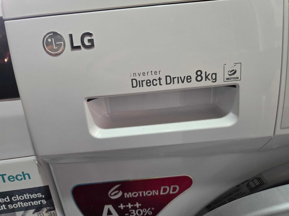 Pralka LG.Wsad 8kg.1400 obr. Silnik inventer.LCD.Gwar.Super stan