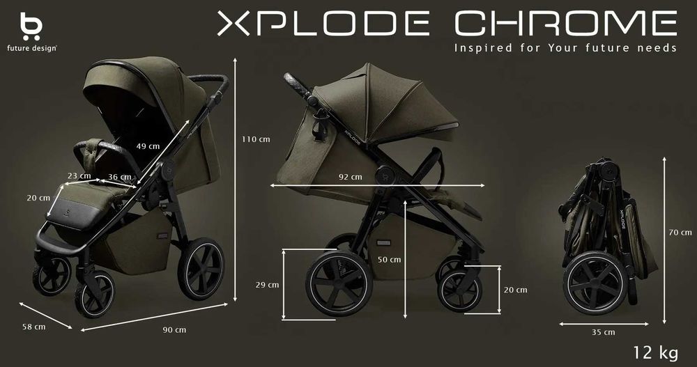 Future Design  Xplode Chrome  wózek spacerowy