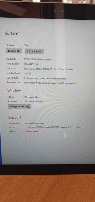 Windows 8 Pro Surface Computer