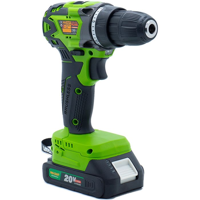 Аккумуляторный шуруповерт Procraft PA20BL (1 АКБ 20В 2Ач и ЗУ)