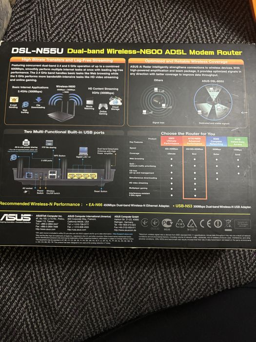Роутер- модем двухдиапазонный  DSN-N55U ASUS