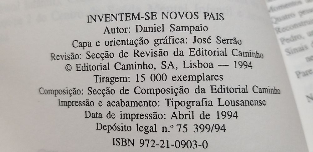 Inventem-se Novos Pais de Daniel Sampaio.