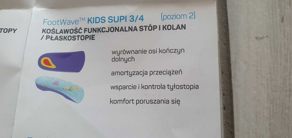 Dynamiczne wkładki  ortopedyczne 3/4, SK 30- 31, dla dzieci