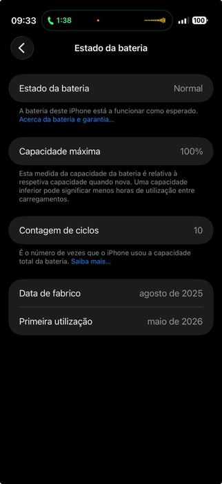 iPhone 17 Air 256GB Preto - Como Novo (Bateria 100% / Fatura e Garantia)