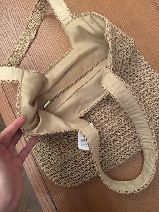 Сумка з рафії ( на підкладці та на блискавці)